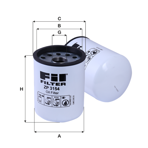 ZP 3154 - Yağ filtresi - Fil Filter - Online Catalogue